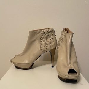 Alexander McQueen Peeptoe Platform Booties